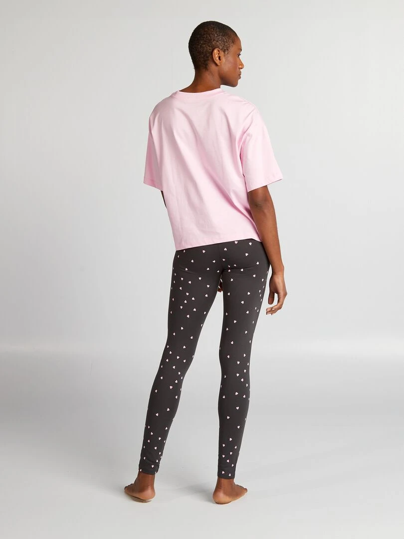 Pyjama long 'Marie'   2 pièces   Rose