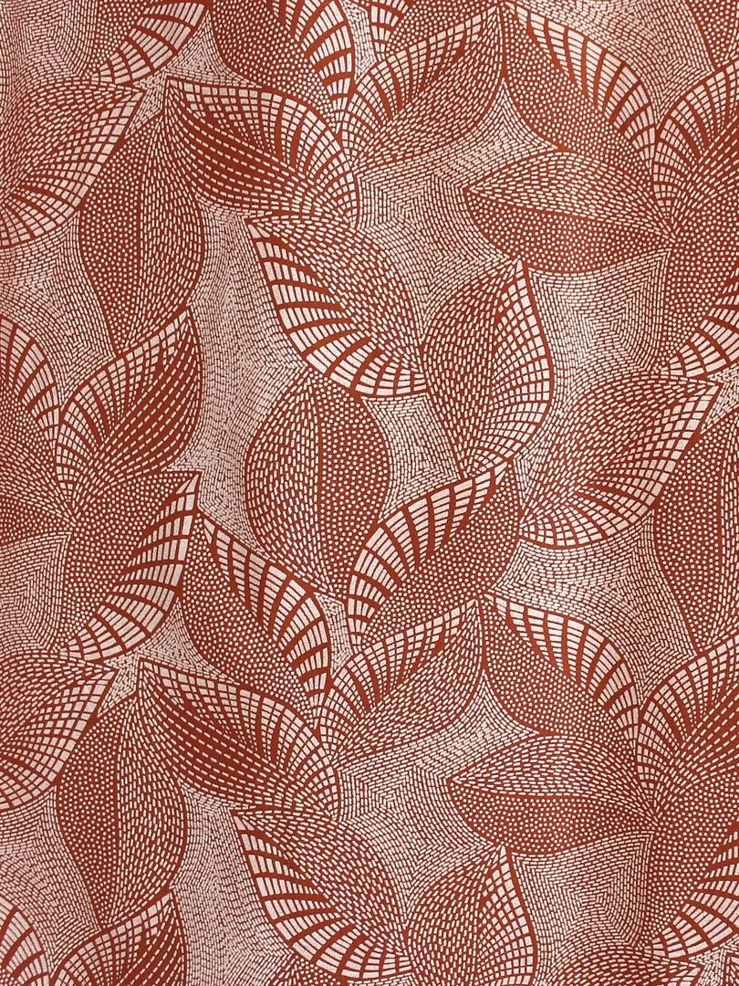 Rideau d'ameublement aux feuillages graphiques   Orange