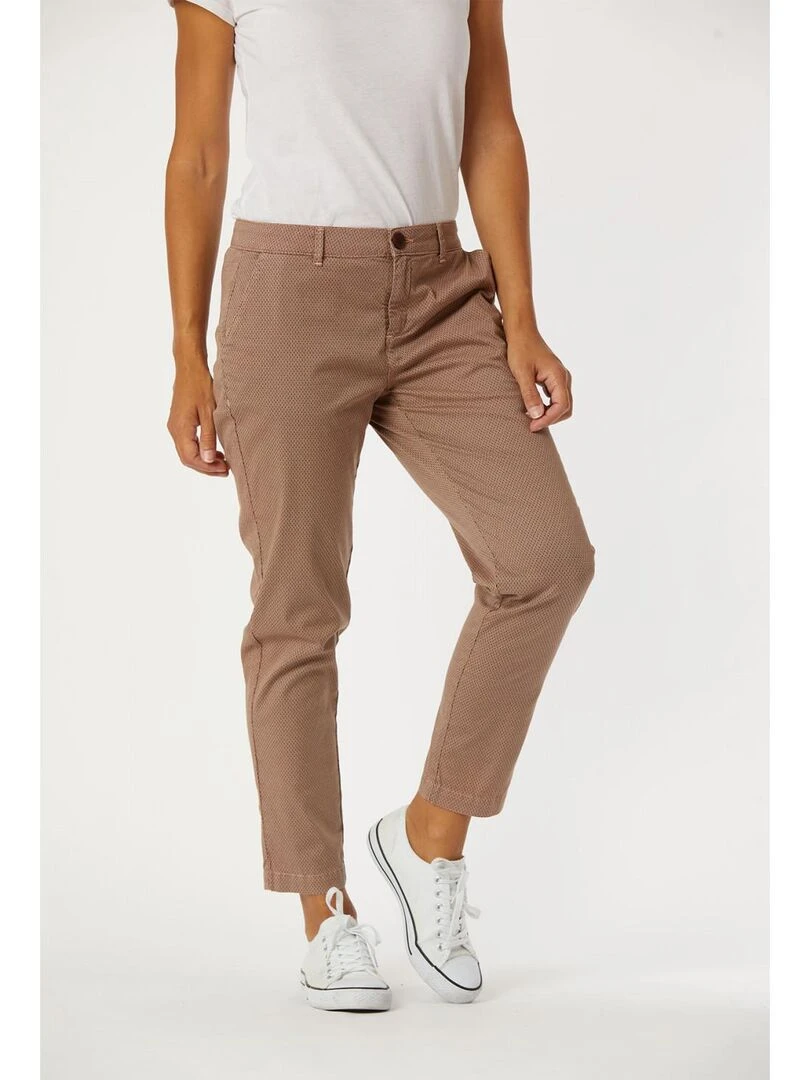 Lee Cooper   Pantalon coton chino fit JANNY   Marron