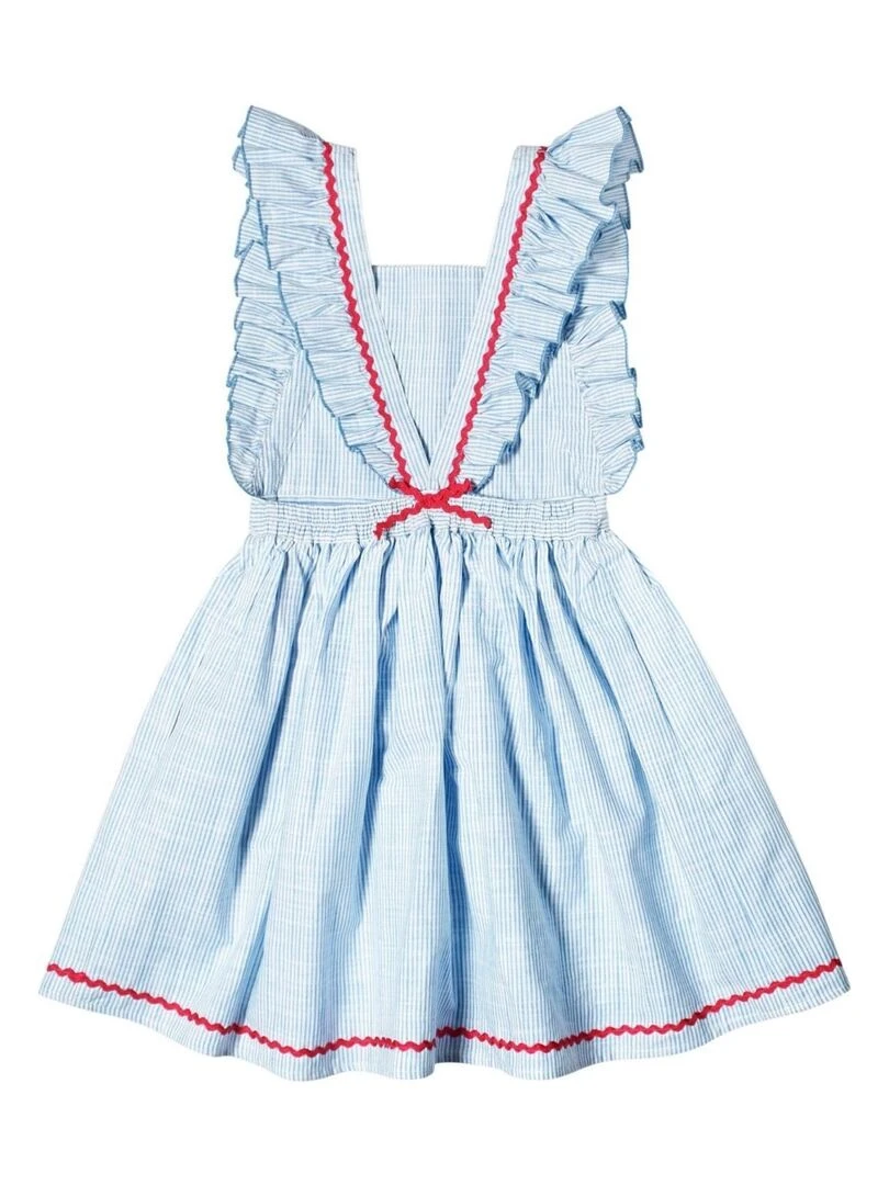Robe Cérémonie e Fille  Fines Rayures  LILI   La Faute à Voltaire   Bleu Bleu ciel Blanc