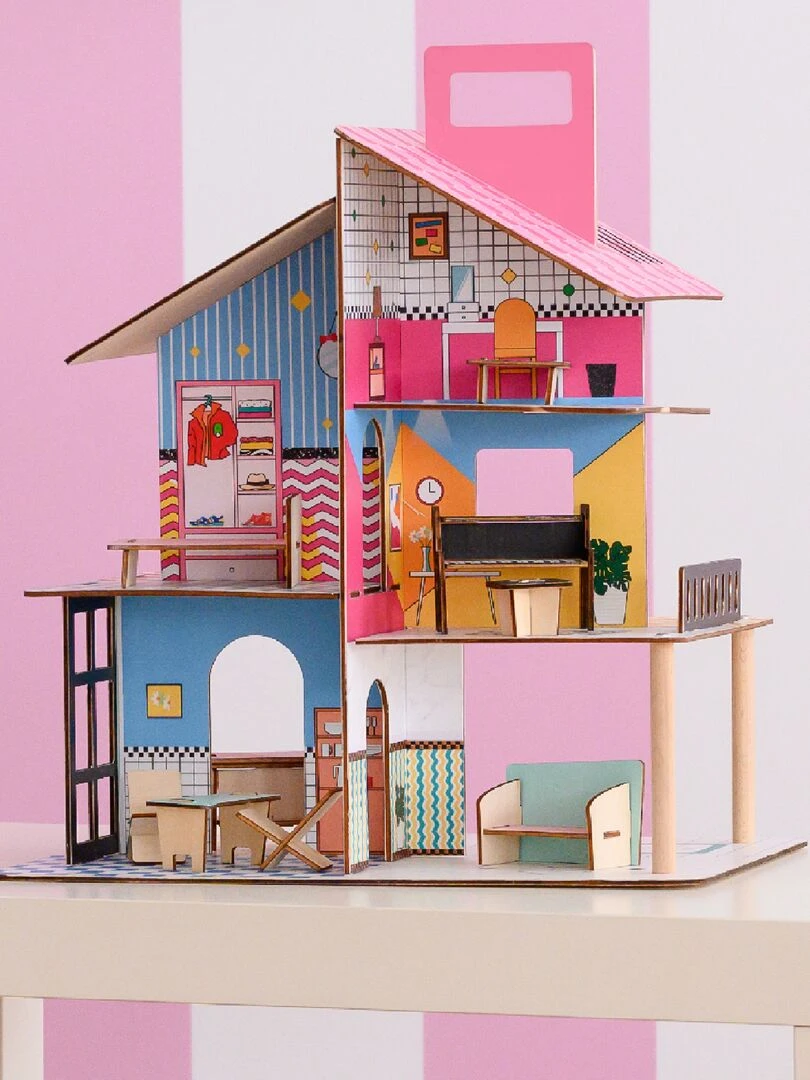 Olivia's Little World 360 Enfants Maison De Poupée En Bois   3 5 "Poupées Et 12 Accessoires Multi   N/A