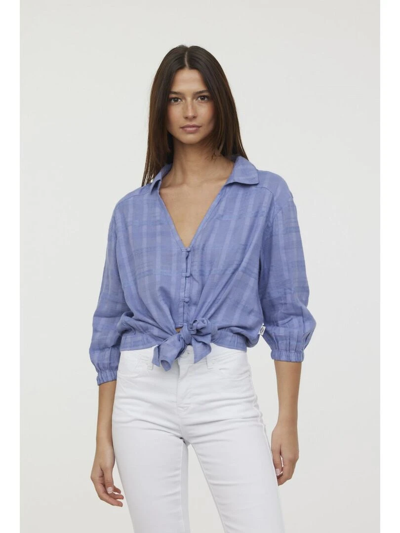 Lee Cooper Chemise manches 3/4 coton regular DATINA Bleu