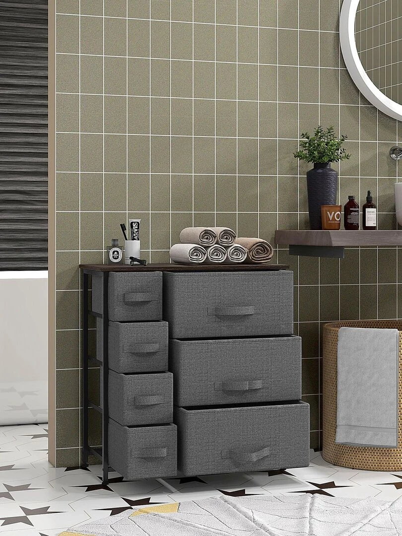Meuble de rangement 64L x 30l x 71H cm noir   Noir