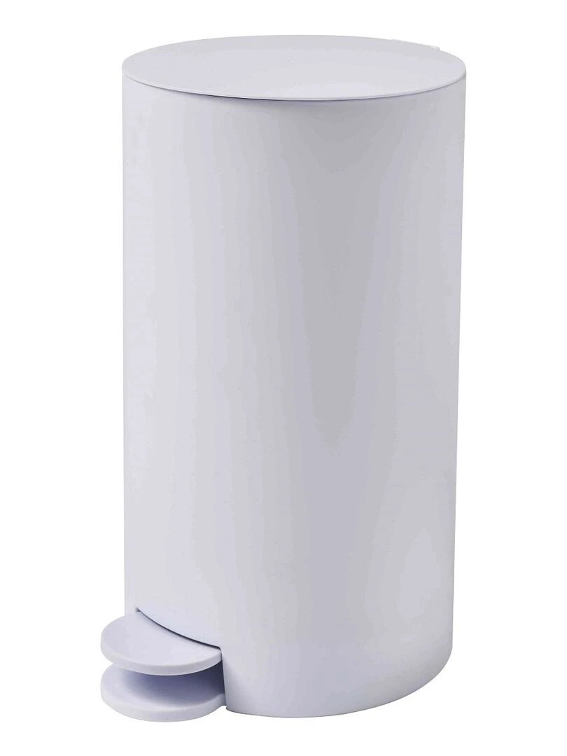 Poubelle à pédale 3L en plastique Blanc