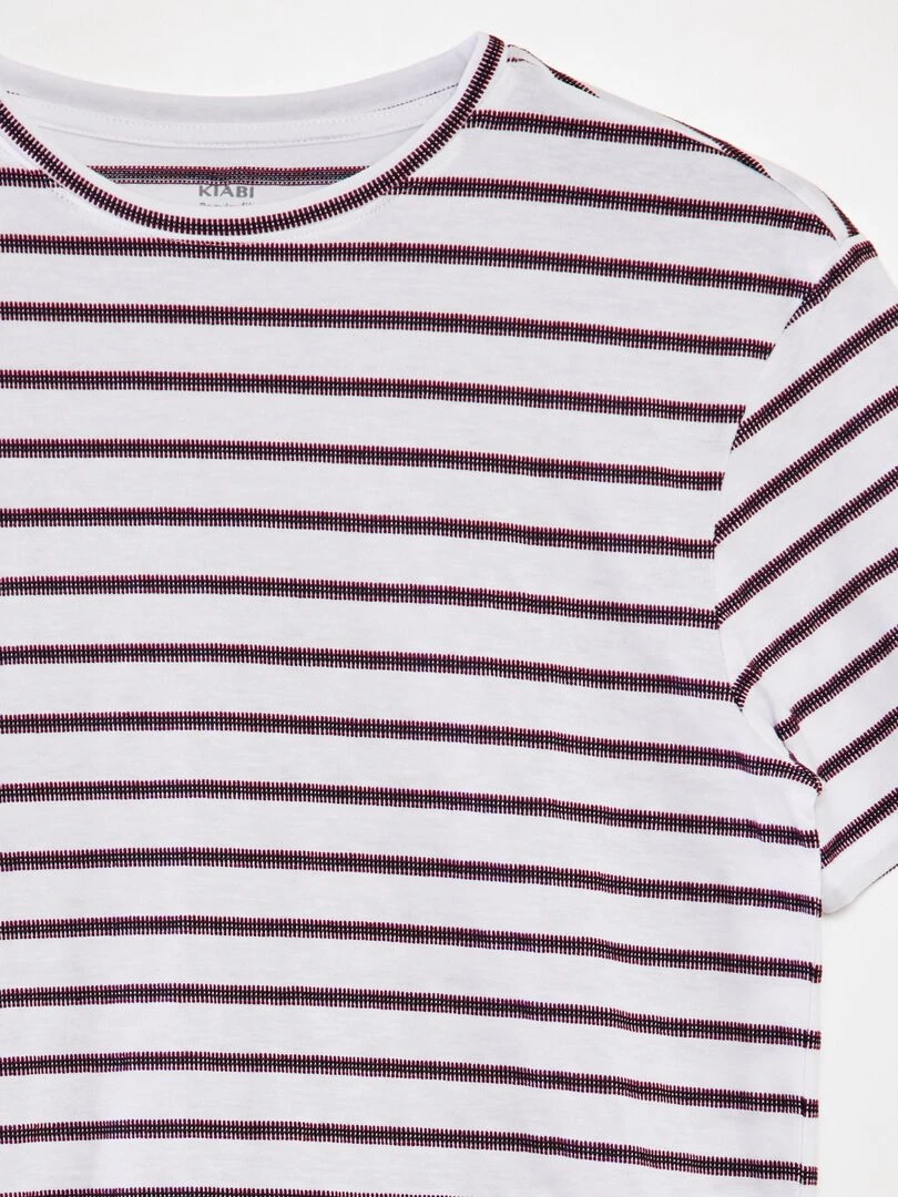 Tee shirt imprimé rayé   Blanc rayé