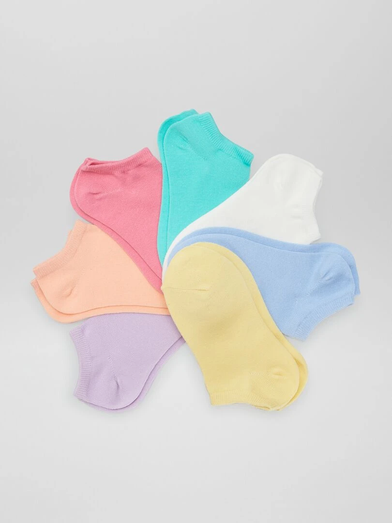 Lot de 7 paires de chaussettes invisibles Multicolore