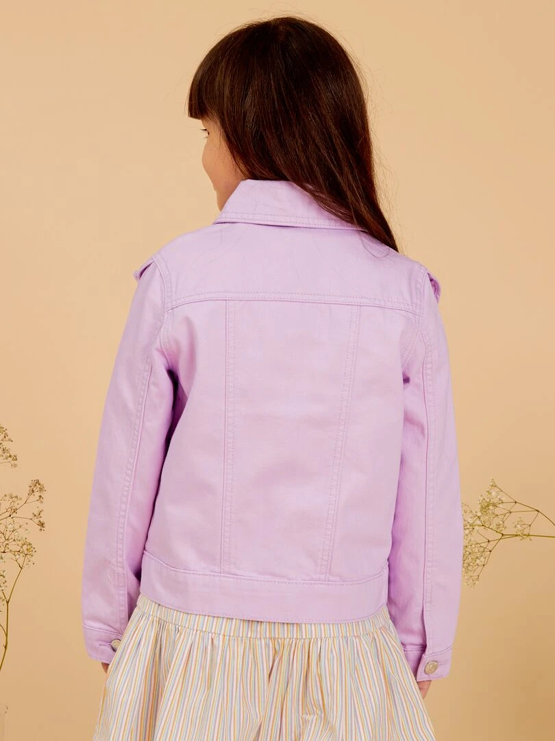Veste en jean avec volants   Violet