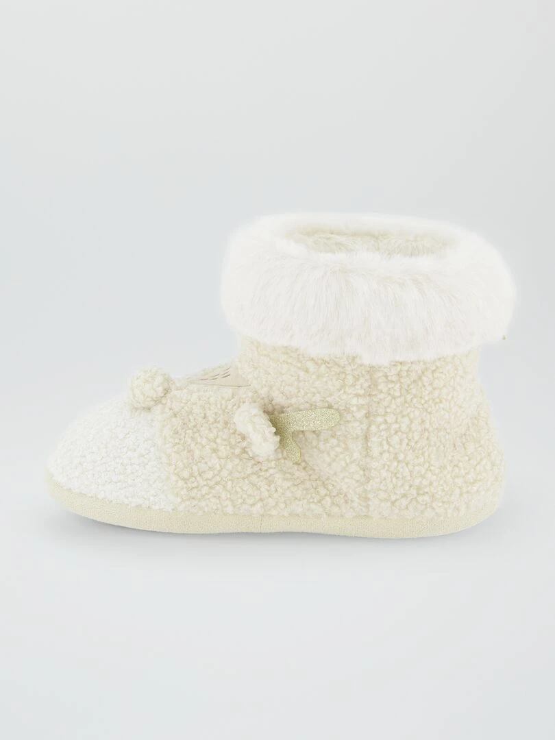 Chaussons boots 'Renne de Noël'   Beige