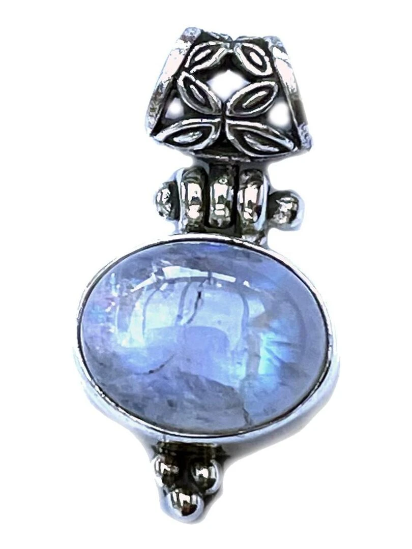 Pendentif en argent et pierre de lune Bijoucolor Blanc