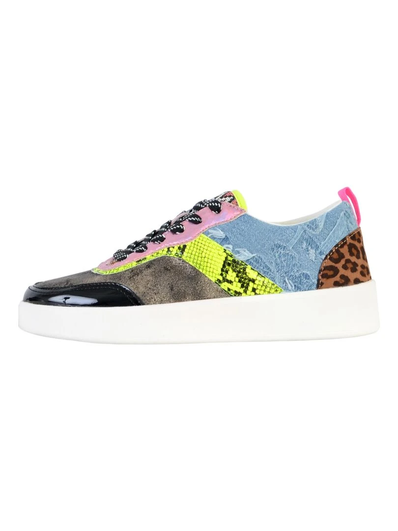 Basket à Lacets Desigual Fancy Crazy Patch Multicolore