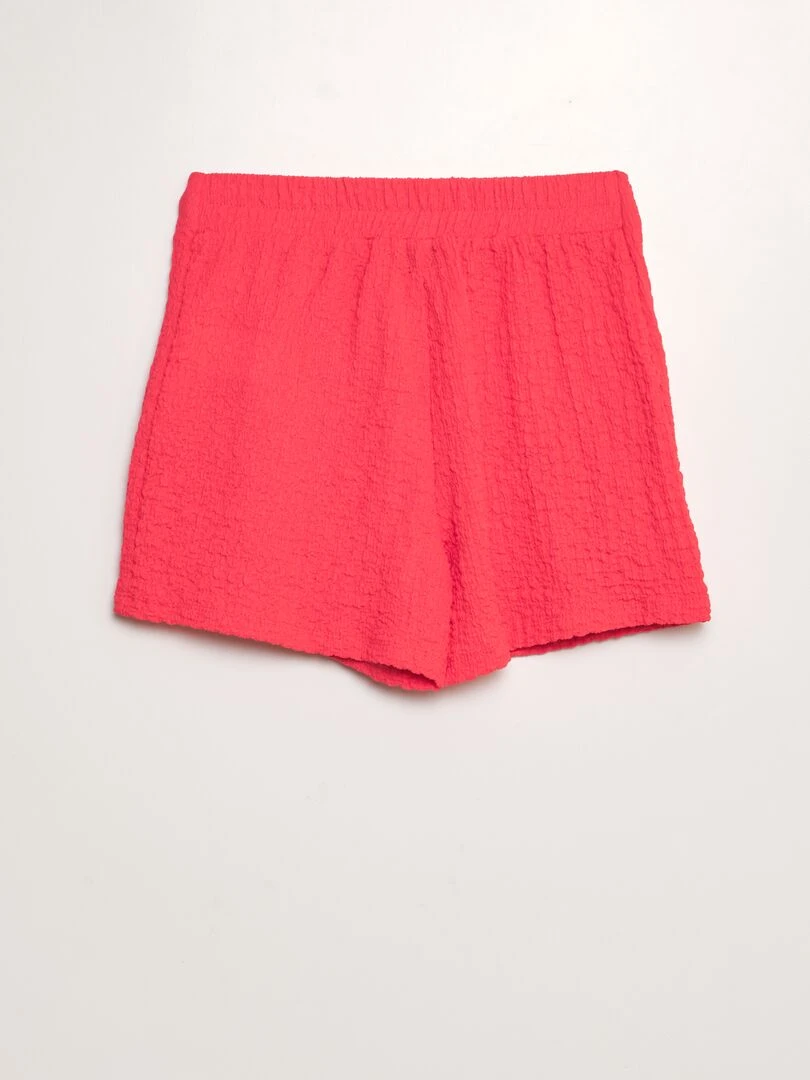 Jupe short en maille gaufrée Rouge