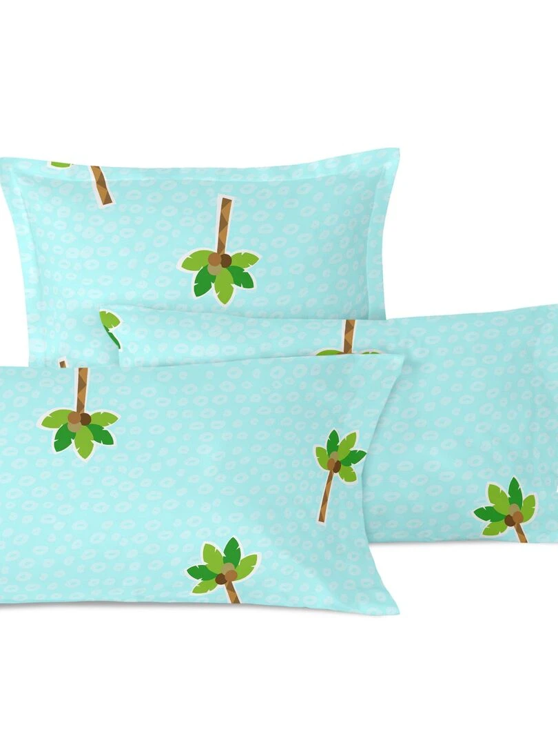 Taie d'oreiller Hippo Berceau "Happyfriday" Bleu Vert