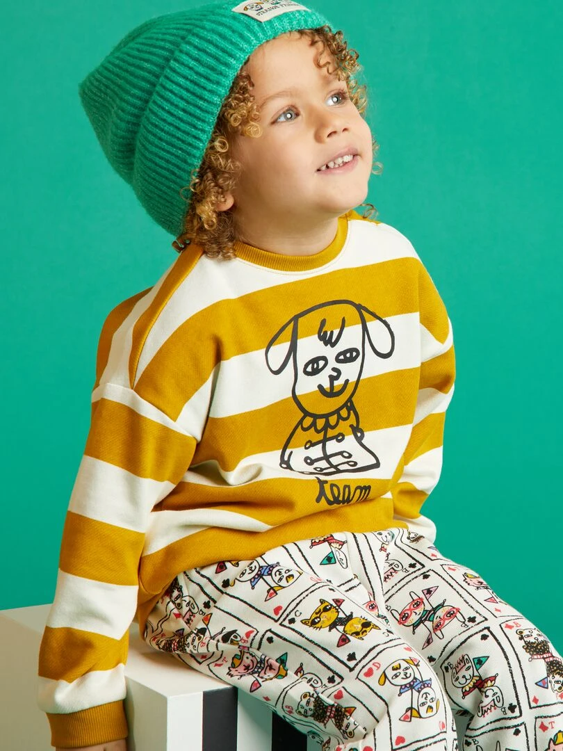Sweat à col rond X Little Bad Wolf   Jaune/blanc