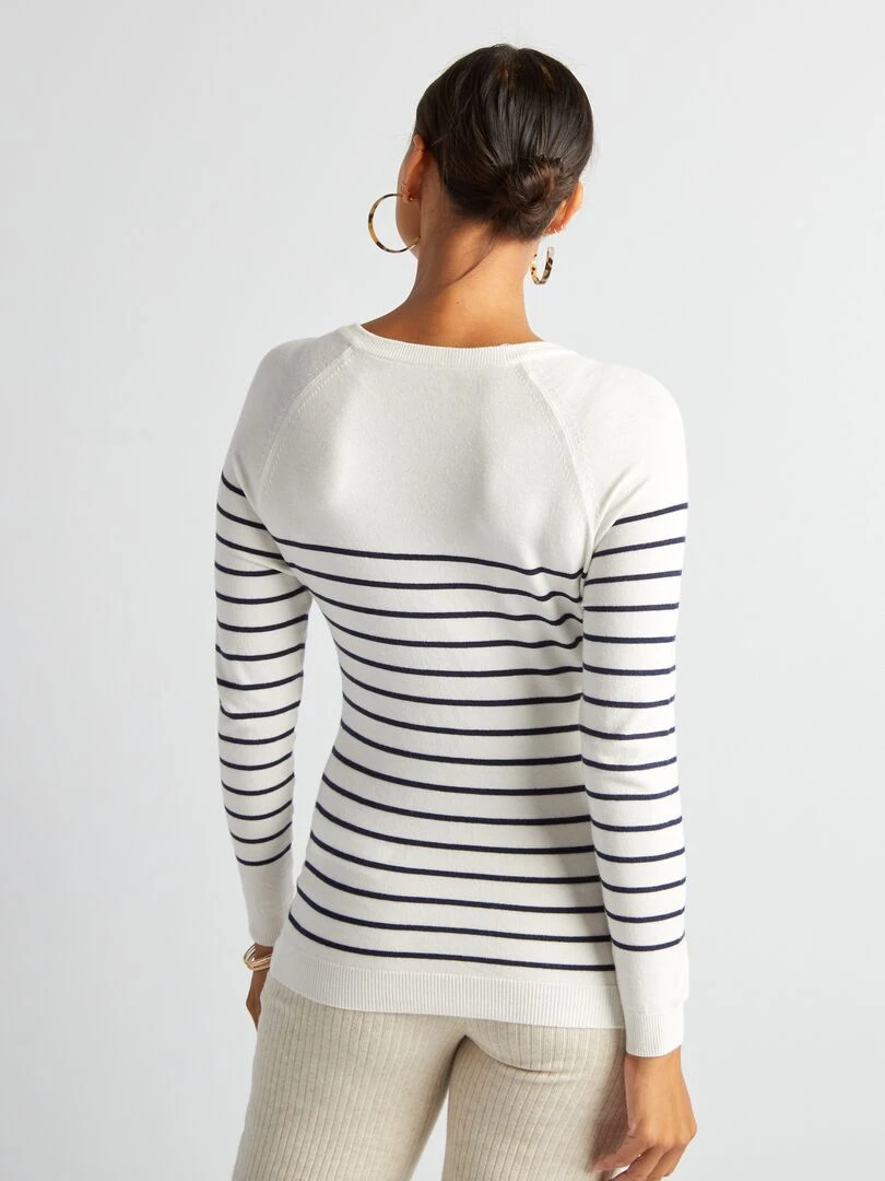 Pull marinière grossesse et allaitement   Blanc