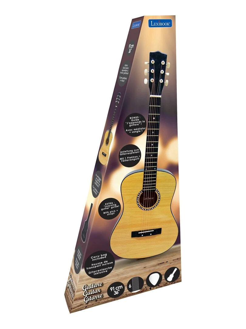 Guitare Acoustique En Bois   91 Cm Avec Housse De Transport   N/A