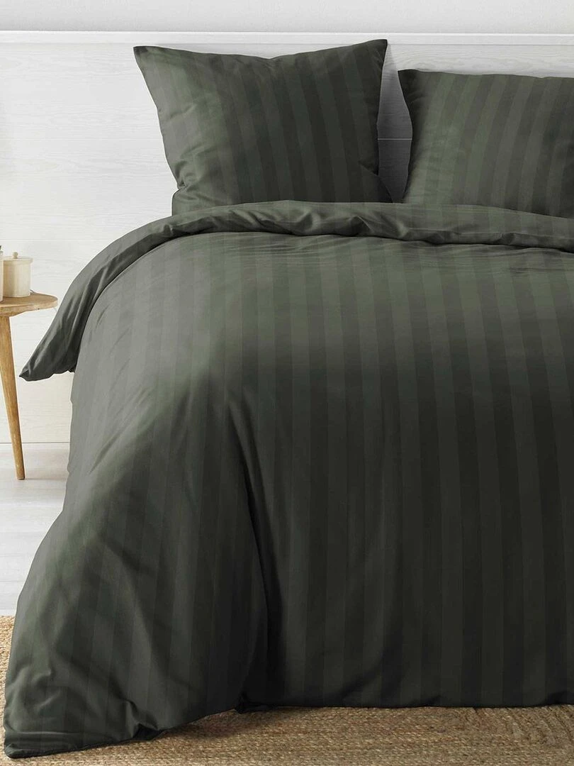Housse de couette 220x240 + 2 taies Cléo kaki microfibre Vert