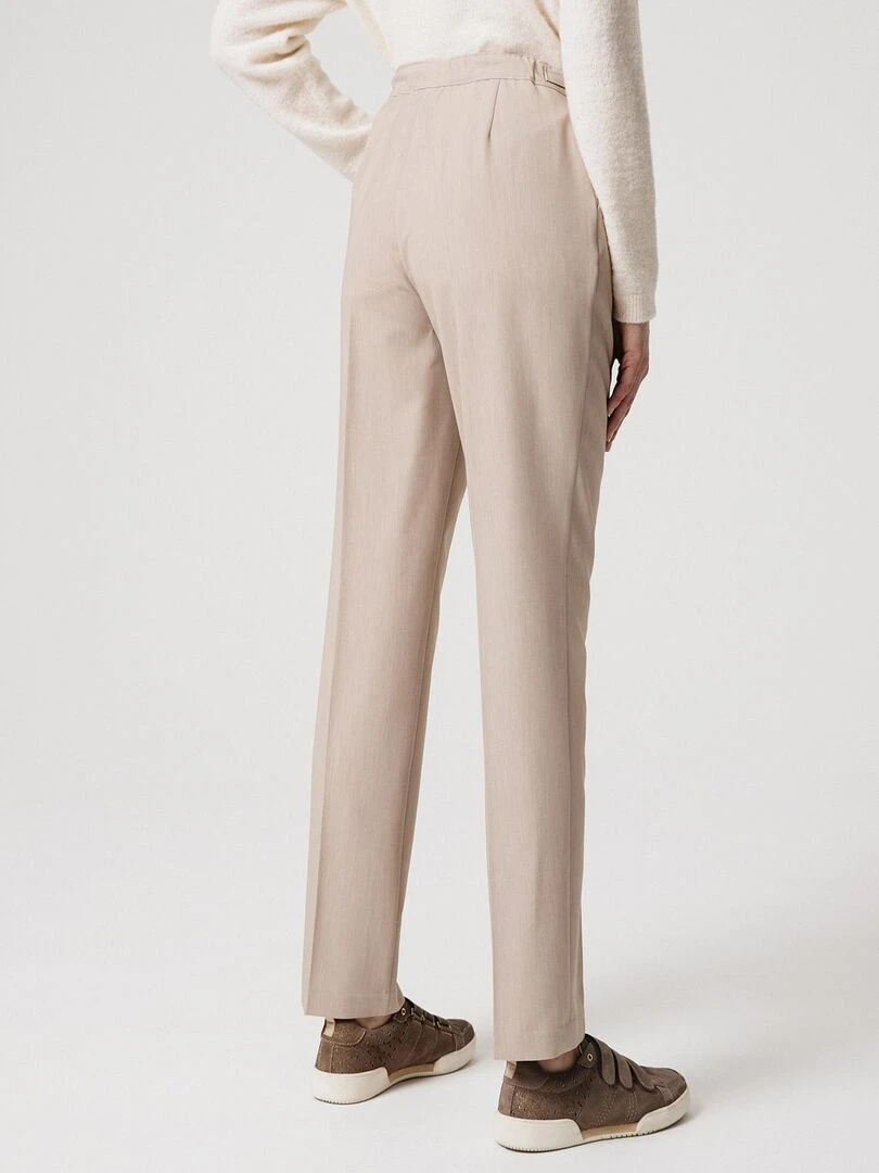 Pantalon ceinture réglable   Damart   Beige chiné