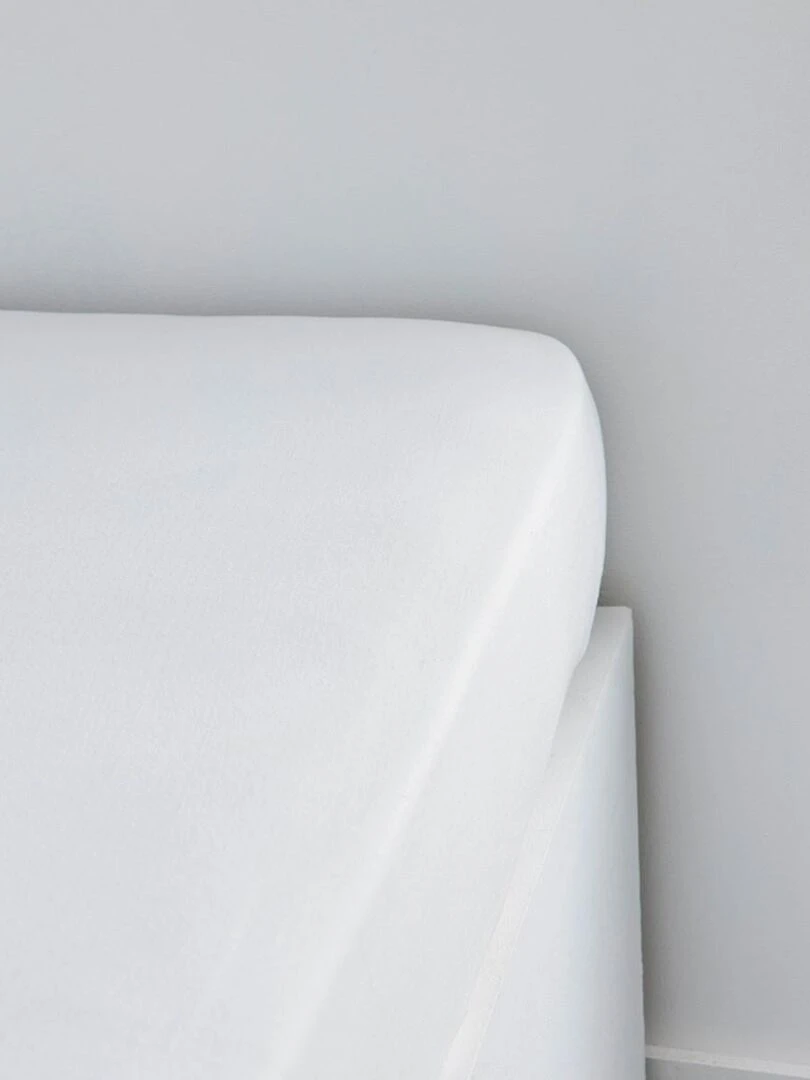 Drap housse 2 personnes uni 'ESSENTIAL' 'TODAY' Blanc