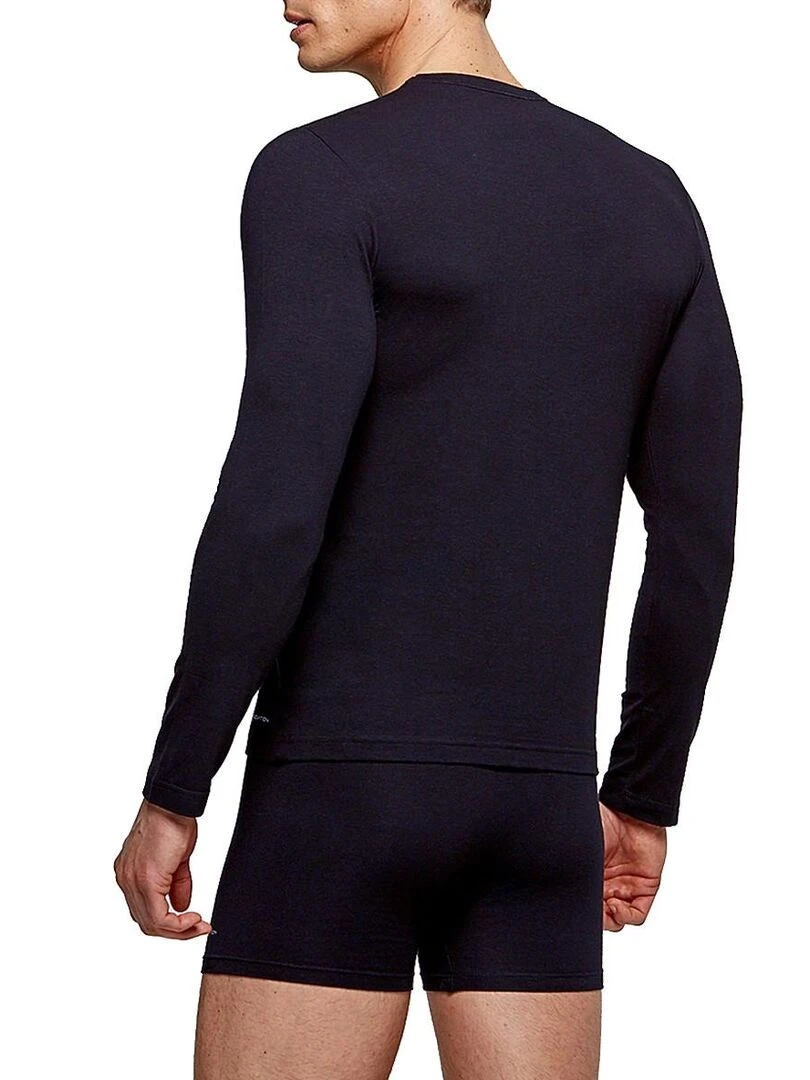 Tricot de peau manches longues régulateur de température Bleu