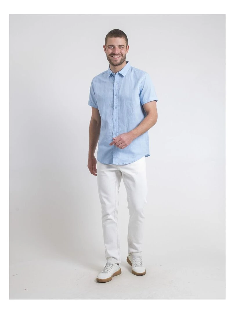 Chemise manches courtes DEMIKA   Bleu ciel