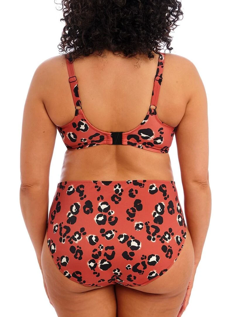 Bas de maillot léopard taille haute Kotiya   Rouge