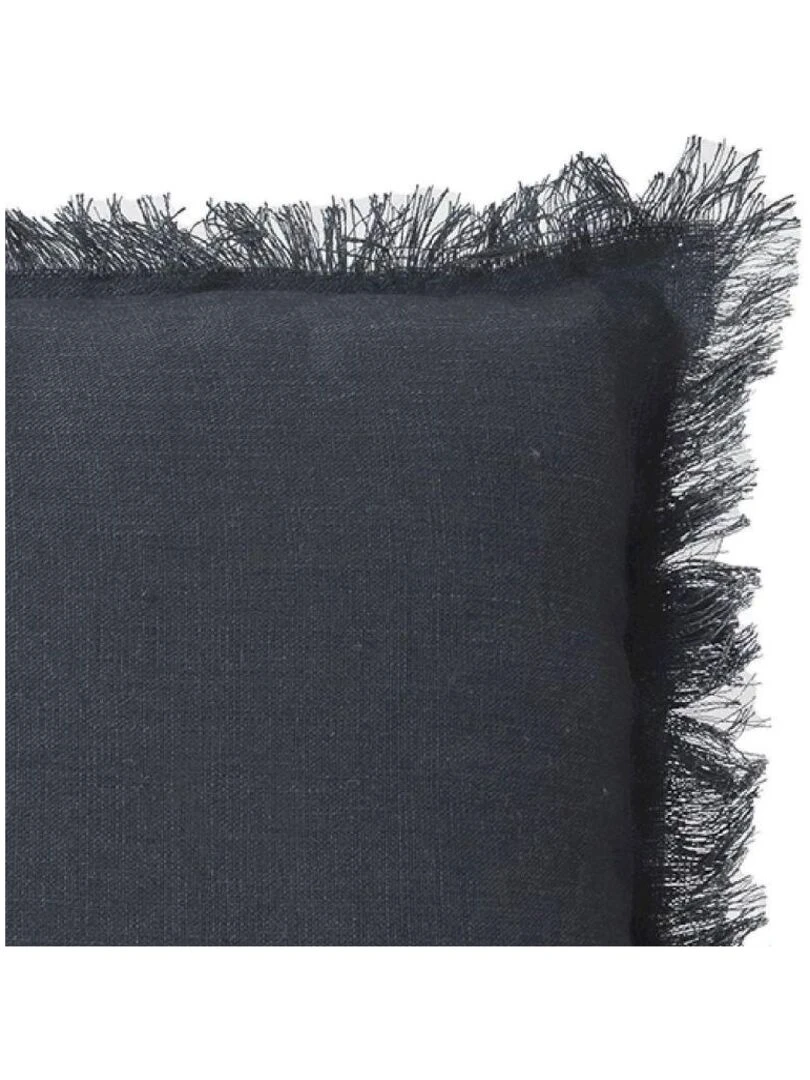 Coussin lin bords effilés 'Deko&co' Gris foncé