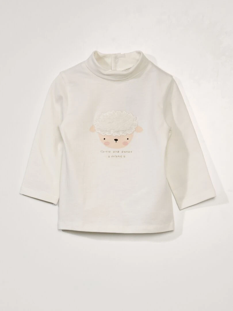 Sous pull en jersey avec empiècement Blanc