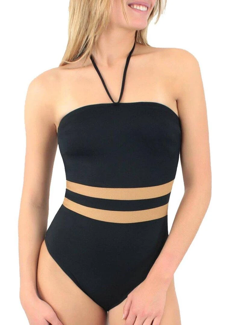Maillot sculptant une pièce bustier Venezia Bonnets B à D Noir