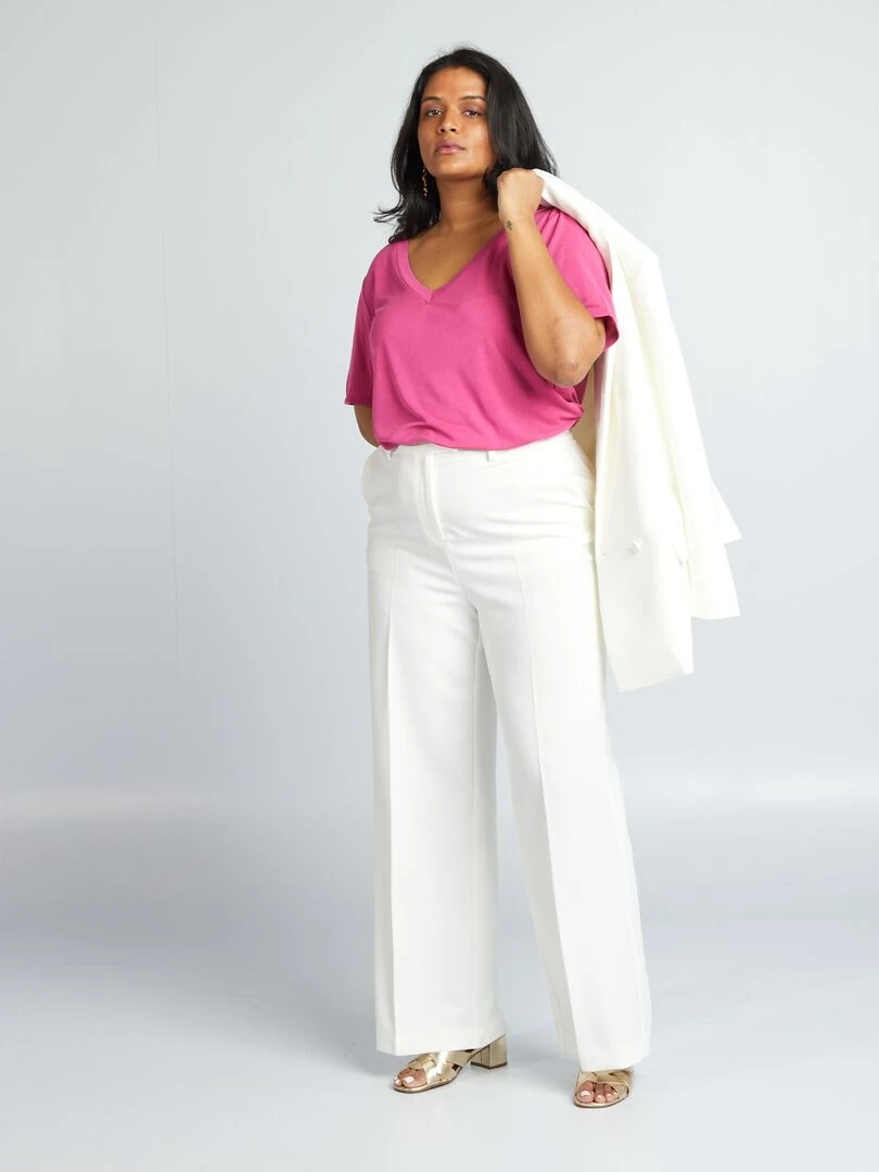 T shirt manches courtes stretch Rose