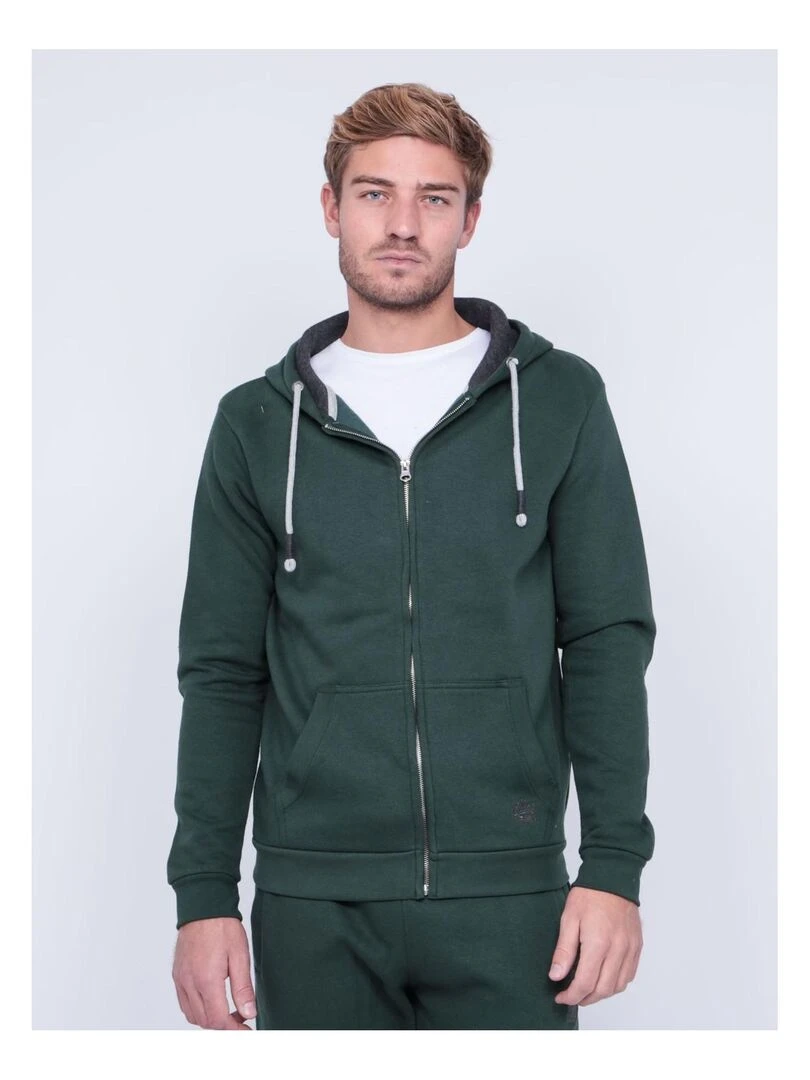 Sweat zippé capuche WAMIN Vert