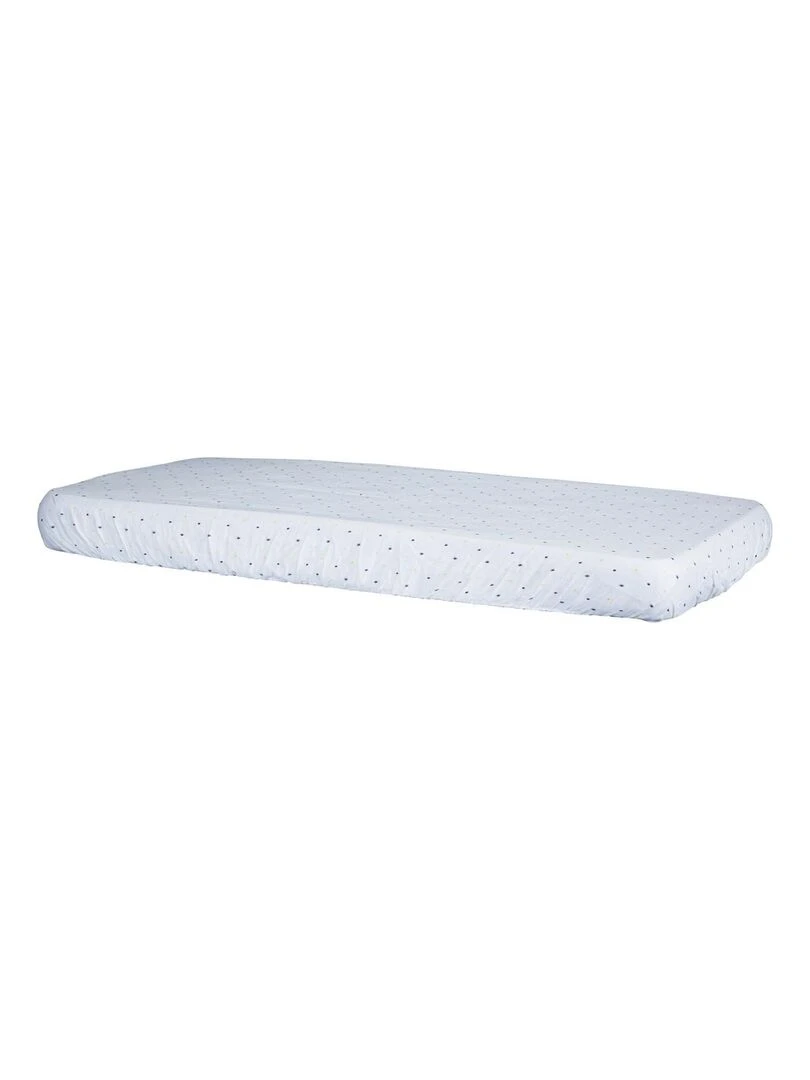 Draps housse 140x70 cm en coton bio blanc SAUTHON Blanc