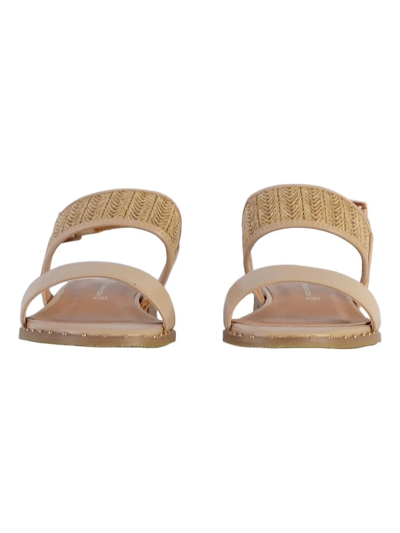 Sandale à Talon Plat The Divine Factory   Beige