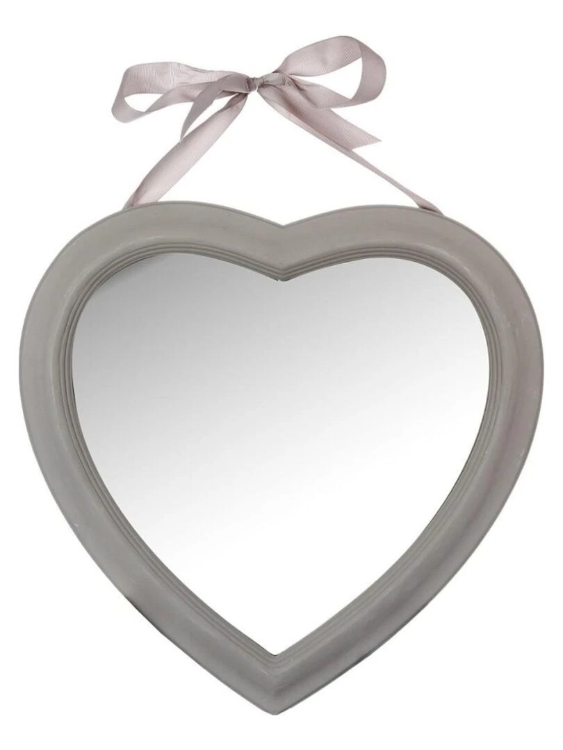 Miroir cœur ruban Alexia taupe Taupe