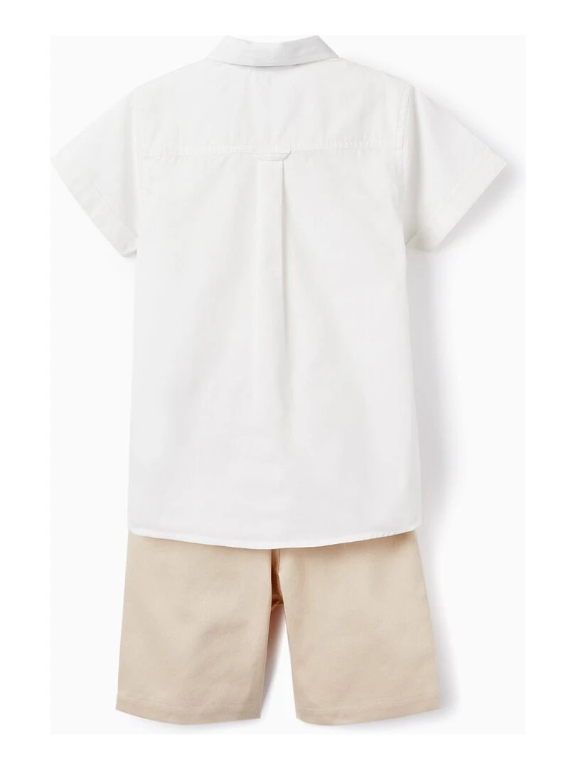 Chemise + Noeud + Short pour Garçon Blanc