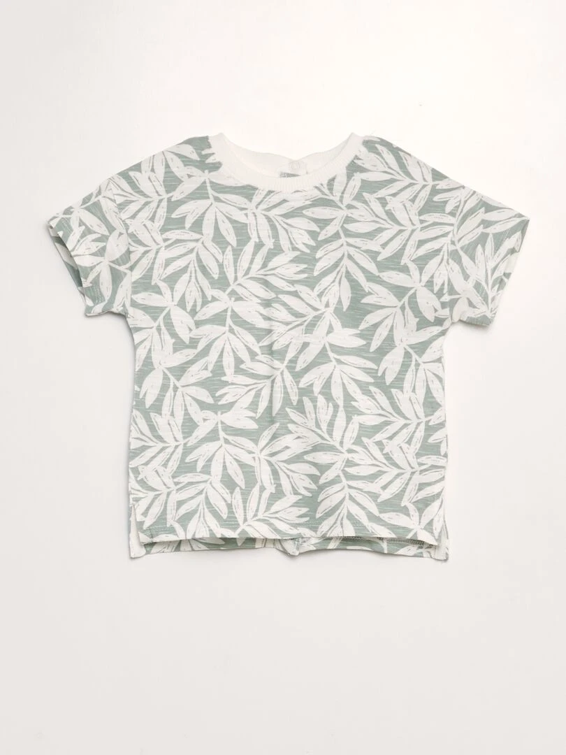 T shirt en jersey impression Vert