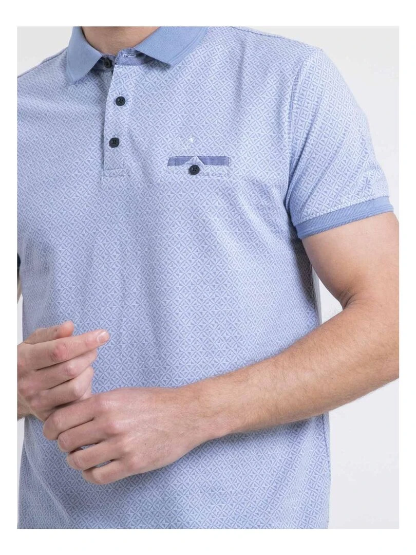 Polo manches courtes pur coton POULOUKA   Bleu marine