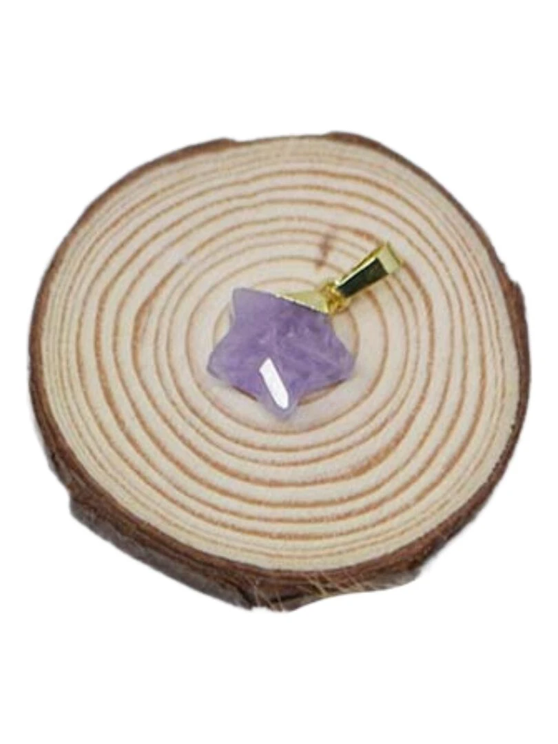 Pendentif étoile Plaqué Or Pierres naturelles Violet