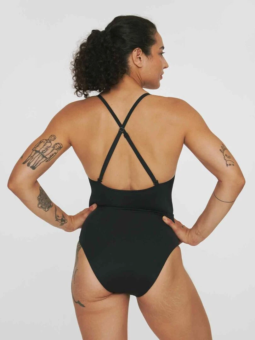 Maillot de bain 1P menstruel   Flux moyen   Noir Noir