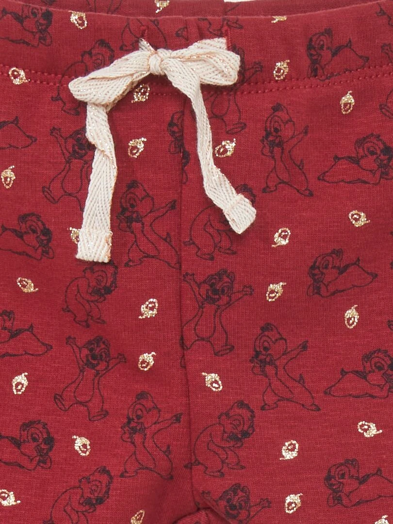 Legging épais 'Disney' 'Tic&Tac' rouge