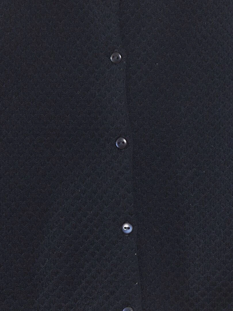 Gilet en point mousse   Bleu