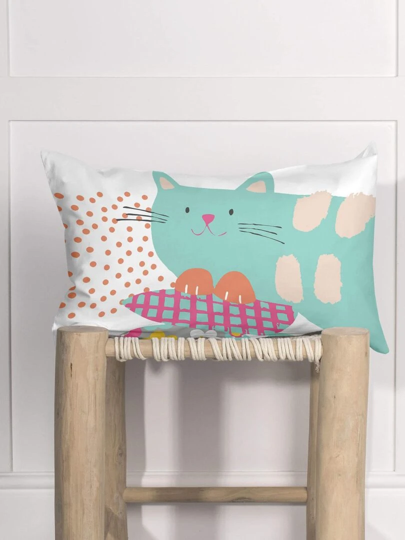 Housse de coussin Cat & mouse "Happyfriday"   Blanc