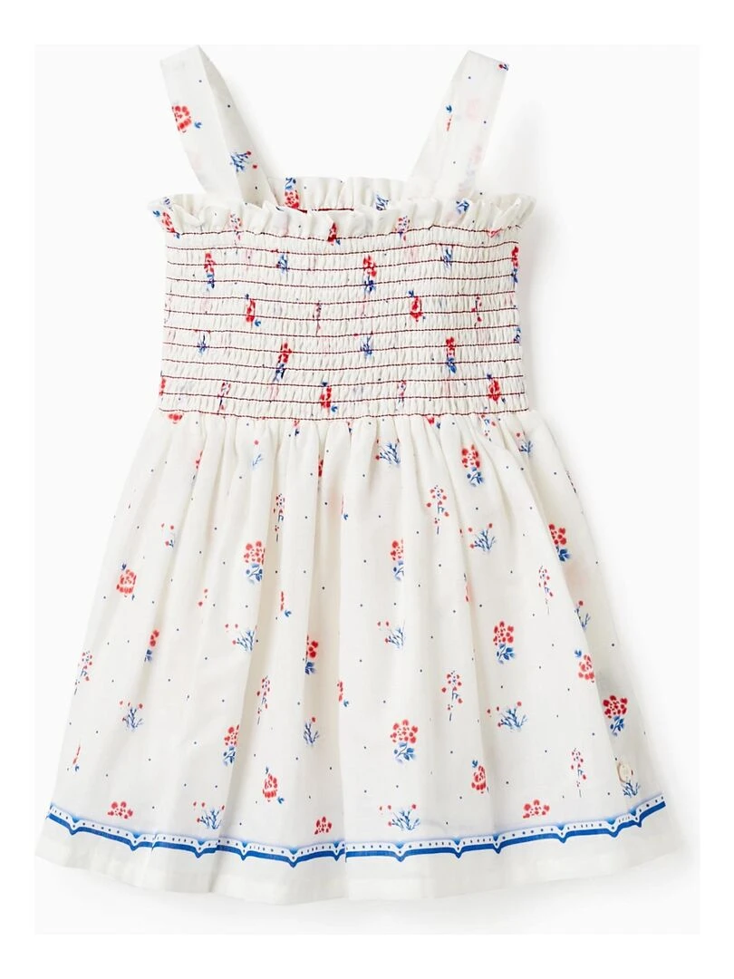 Haut Floral En Coton Pour Fille manches courtes PICASSO Beige clair