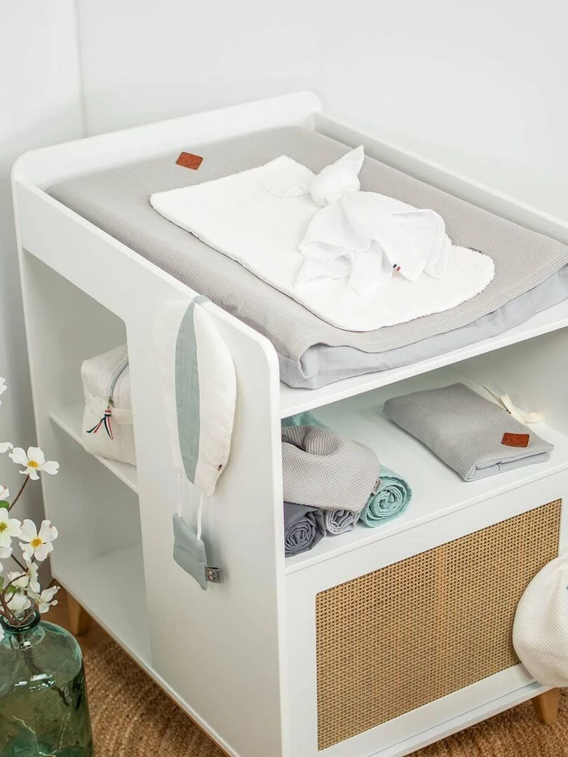 Housse de matelas à langer Nid d'abeille Gris