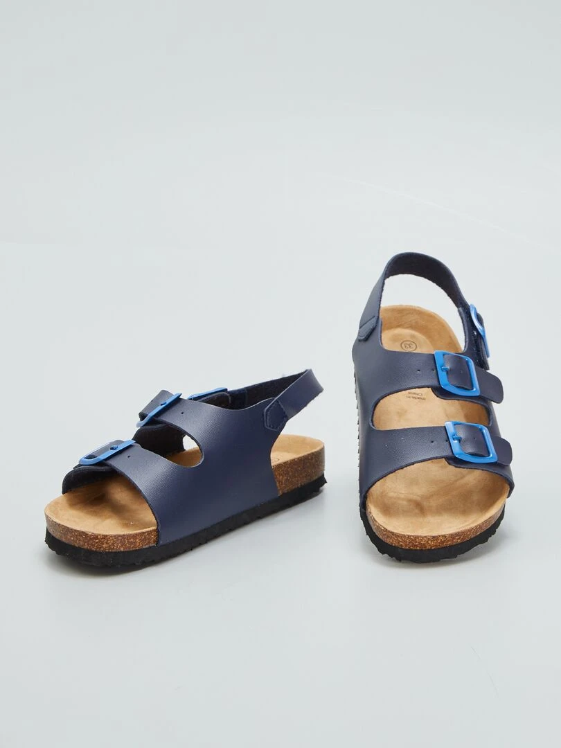 Sandales avec brides à scratch à la cheville   Bleu
