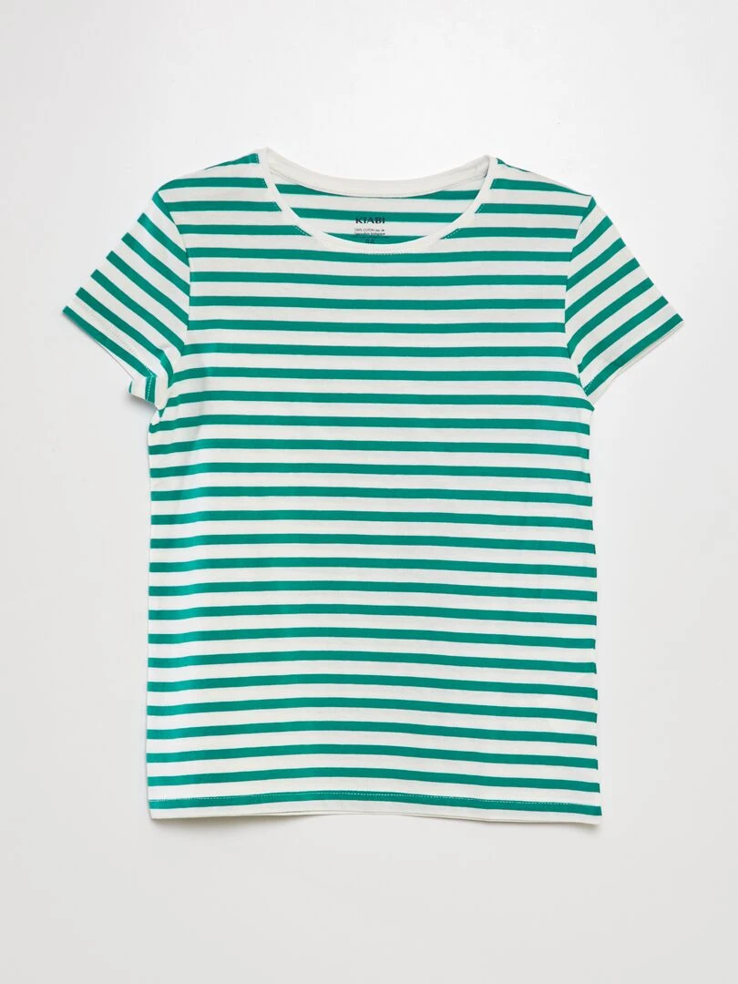 T shirt imprimé marinière Vert