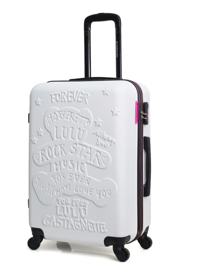 LULU CASTAGNETTE VALISE M LULU ROCK STAR Blanc