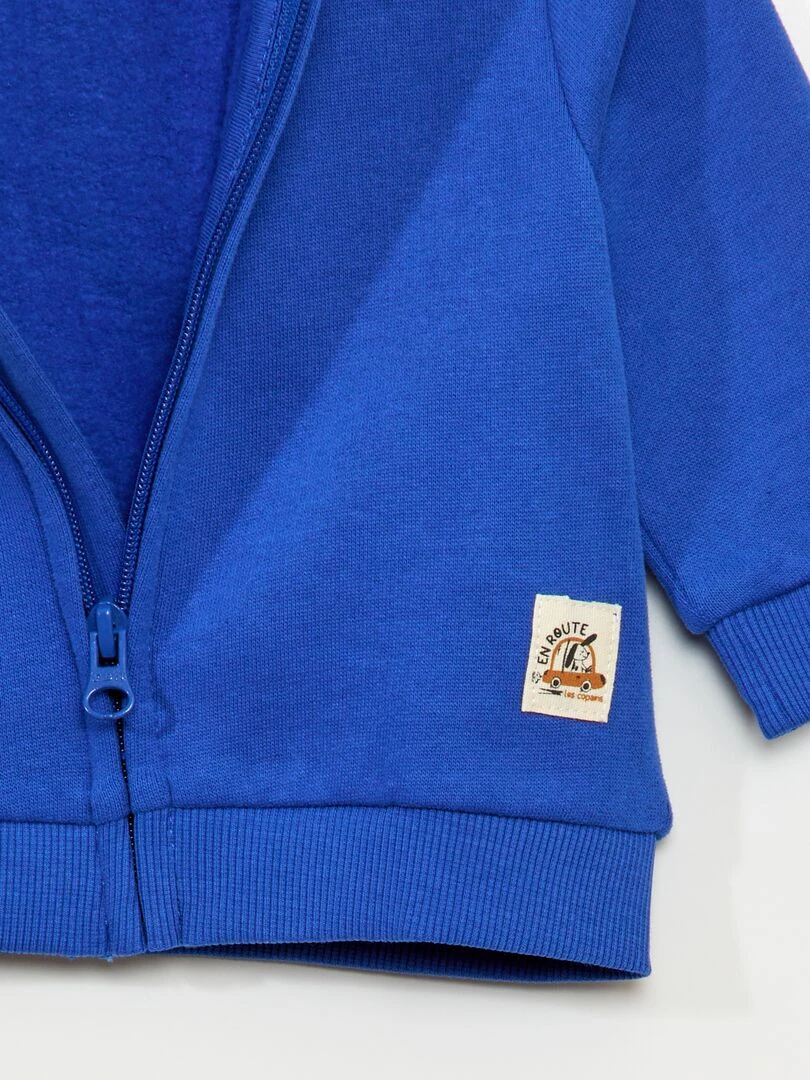 Sweat zippé en molleton   bleu