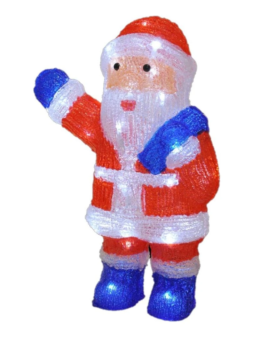 Pere Noel saluant lumineux 40 Led Blanc