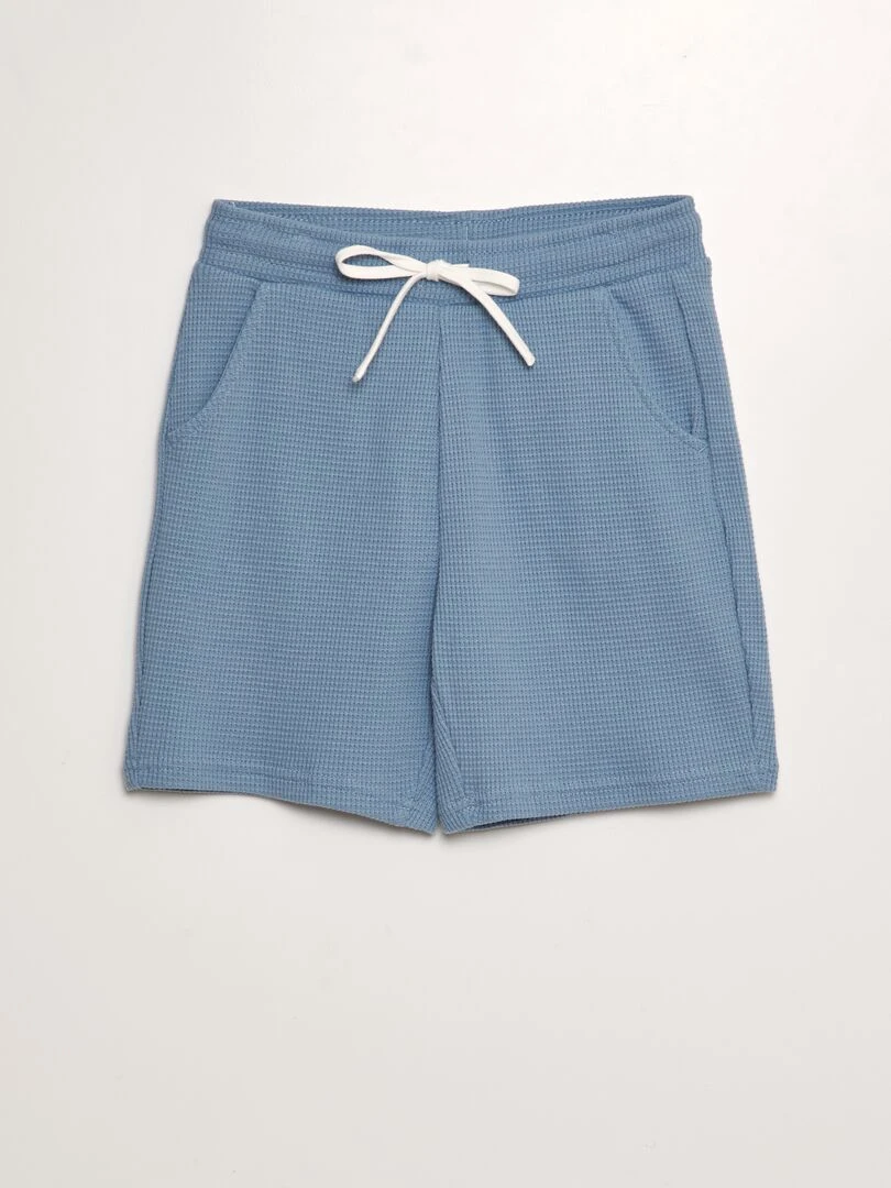 Short en nid d'abeilles Bleu gris