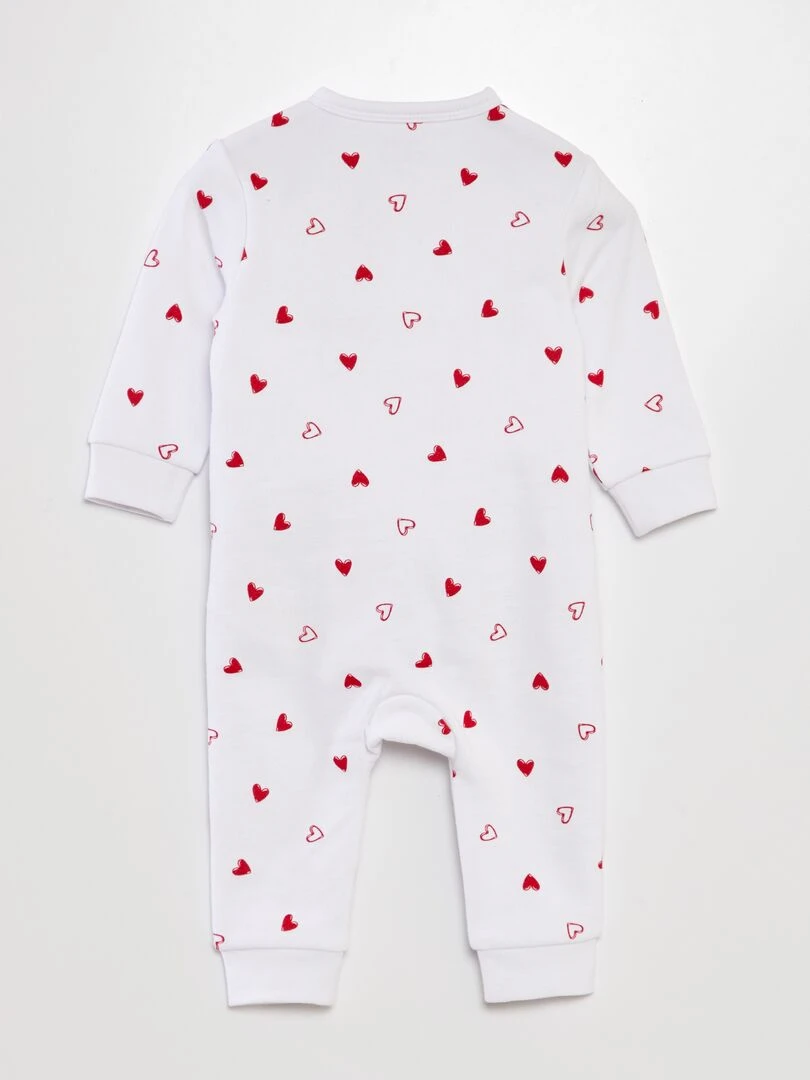 Pyjama long chaud 'Amour' Blanc